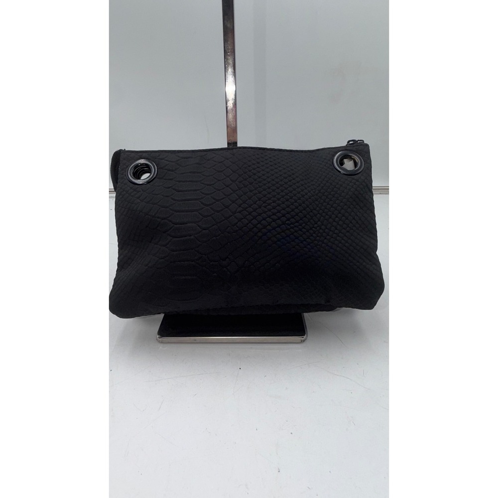 Victorias Secret Black Faux Snakeskin Leopard Print Tote Bag Organizer